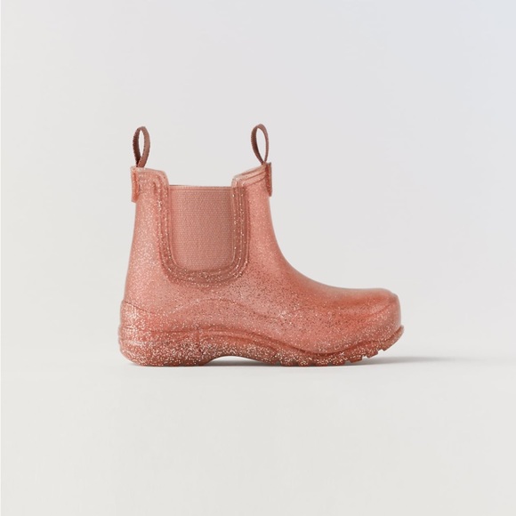 NWT Zara Size 9 toddler pink glitter rainboots - Picture 1 of 6